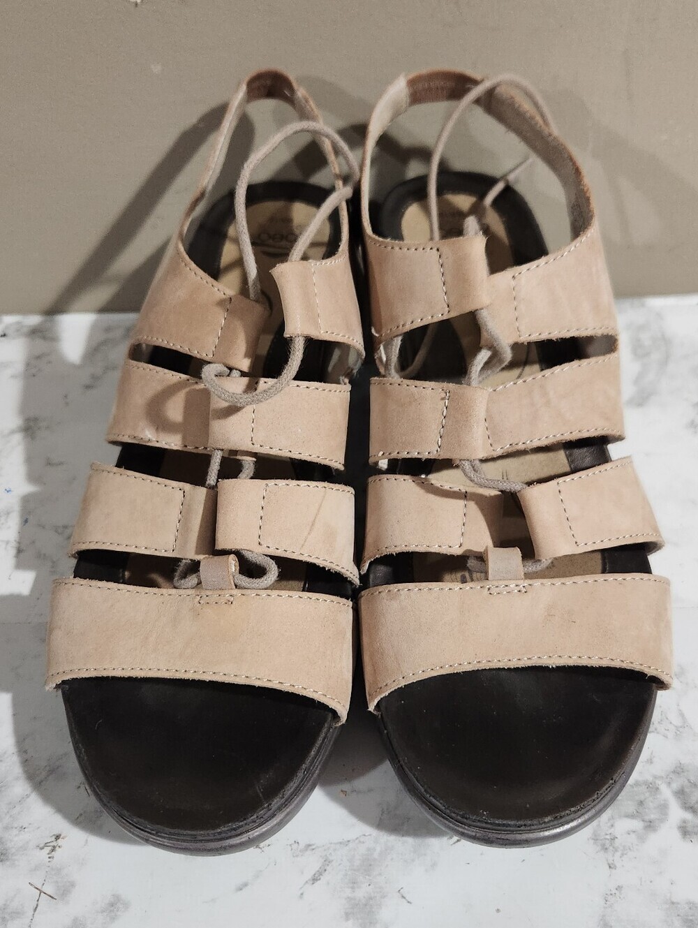 ABEO Georgia BIO System Women Taupe Nubuck Leather Sandal Sz US 10N
